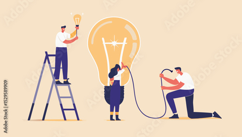 Teamwork and Innovation Concept Illustration