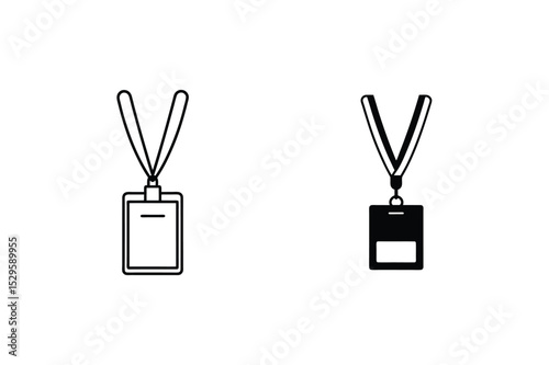 Two minimalistic black and white badge illustrations suitable for business or event identification