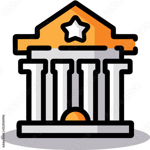 Ornate Classic Style Government Building Icon