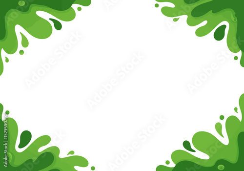 Abstract Green Liquid Splashes Border for Design