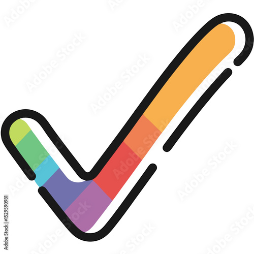 Rainbow Gradient Checkmark Icon Design