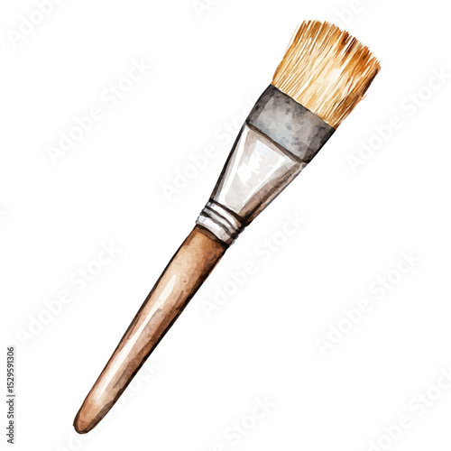 Basting Brush, watercolor painting vector, high quality, isolated on a white background.