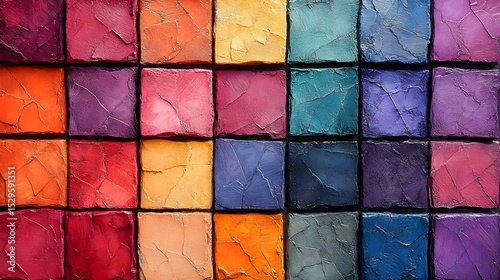 Vibrant square color palette textured art background design
