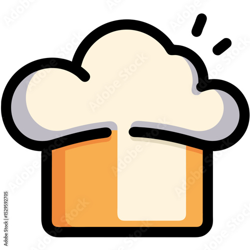 Simple Cartoon Chefs Hat with Breadlike Structure