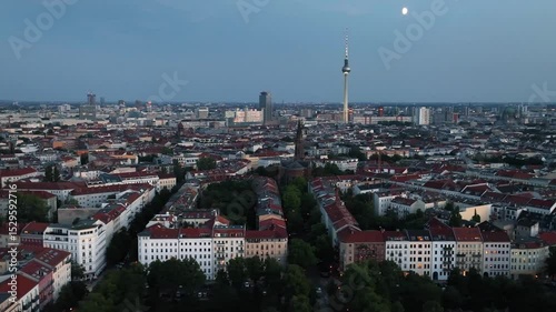 Establishing Aerial View Shot of Berlin, Germany