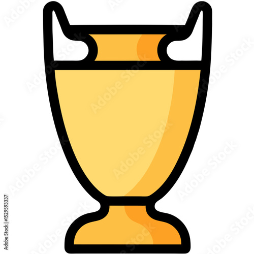 Simple Gold Trophy Cup with Elegant Handles