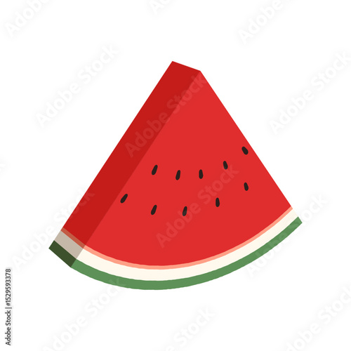 Vector illustration of watermelon. Clipart of a cut watermelon.