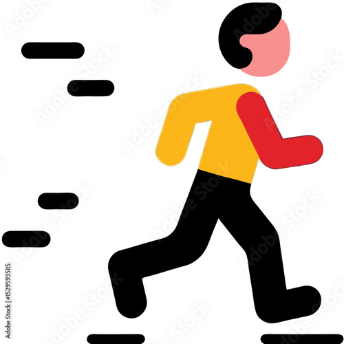 Simple Icon of a Person Running with Speed Lines