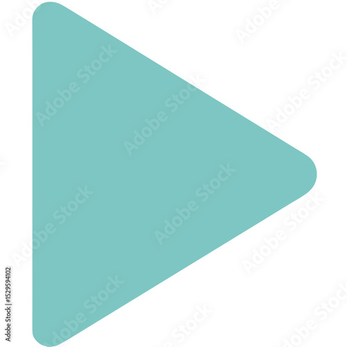 Simple Teal Play Button Icon for Multimedia Applications and Websites