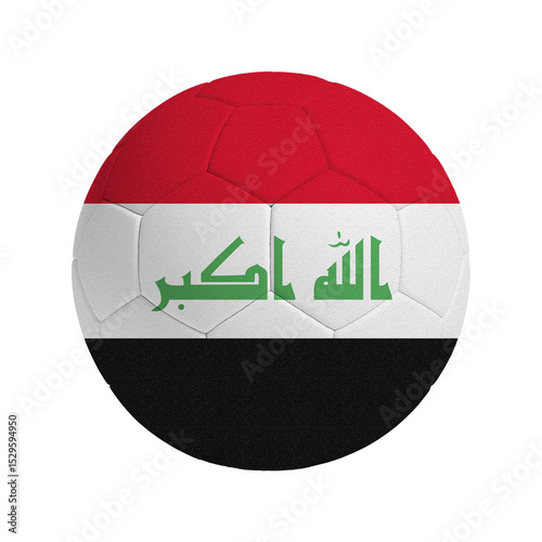 Soccer ball with flag of Iraq