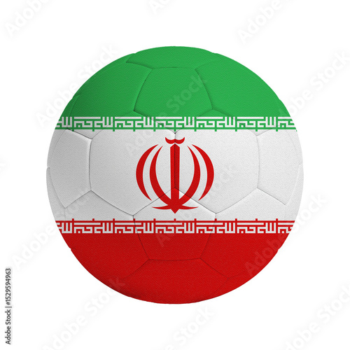Soccer ball with flag of Iran