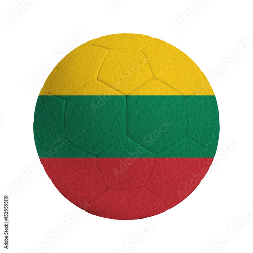 Soccer ball with flag of Lithuania