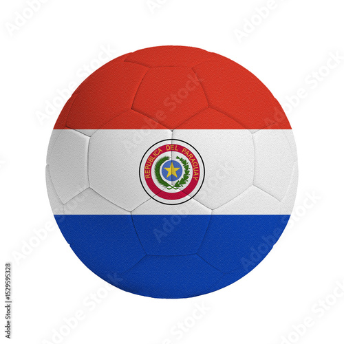 Soccer ball with flag of Paraguay