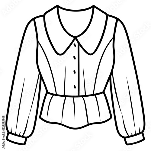 Blouse line art vector