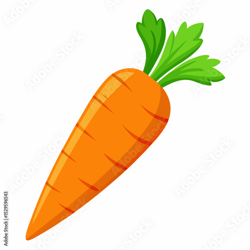 Simple Carrot Vector on White Background