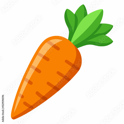 Simple Carrot Vector on White Background