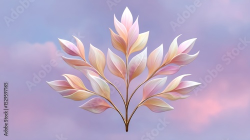 Symmetrical tree branches in an abstract scene nature digital art serene environment aesthetic viewpoint