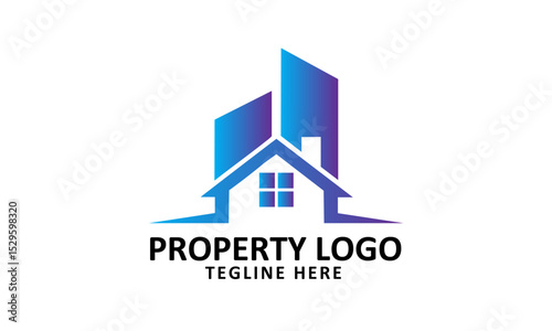Modern Property Logo Real Estate House  Home  Building and Residential Icon for Development and Sales