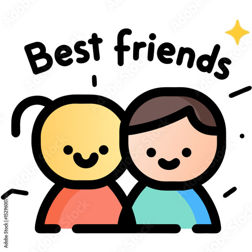Two Stylized Figures Representing Best Friends