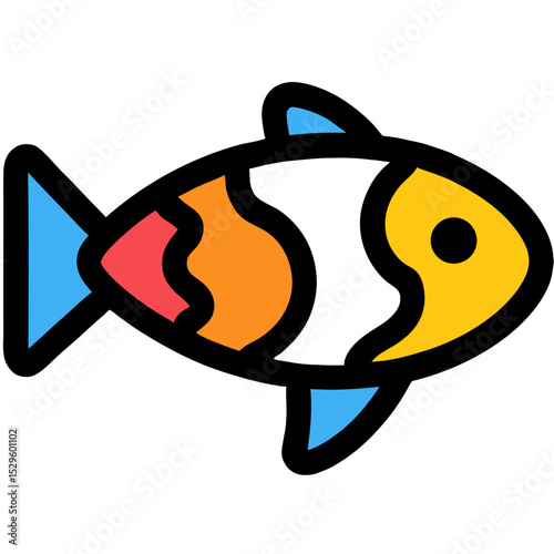 Vibrant Cartoon Clownfish with Bold Colors
