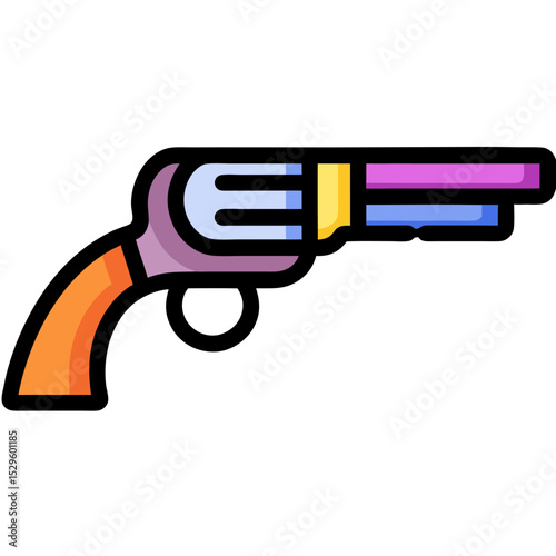 Vibrant Cartoon Illustration of a Futuristic Weapon