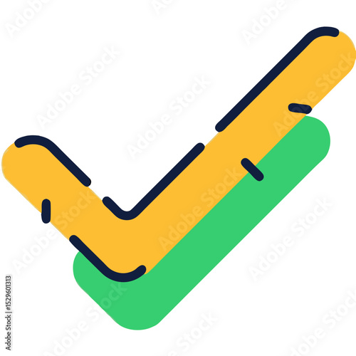 Vibrant Checkmark Icon with Bold Colors
