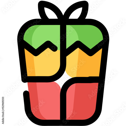 Vibrant Gift Box Design with Multicolored Panels