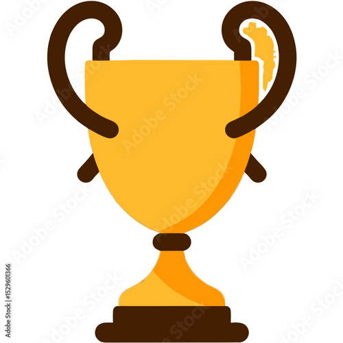 Vibrant Golden Trophy Icon with Bold Design