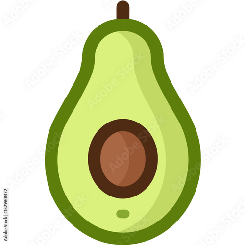 Vibrant Green Avocado Half with Visible Pit