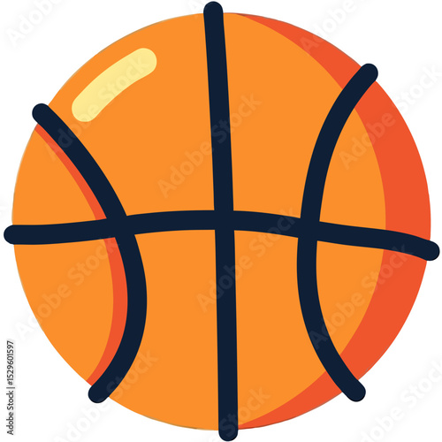 Vibrant Orange Basketball with Bold Black Lines