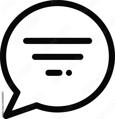 Communication Bubble Icon: A simple, universally recognized speech bubble icon, representing dialogue, conversation, and messaging.