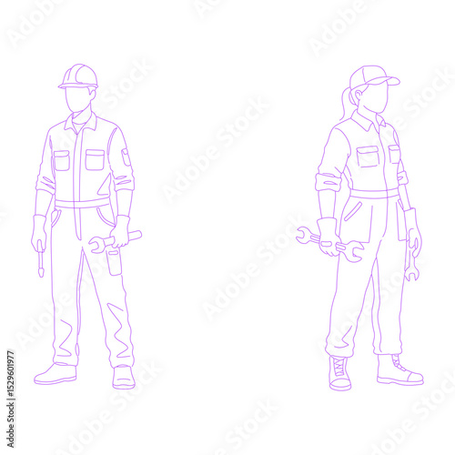 mechanic lineart illustration