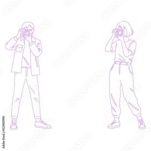 photographer lineart illustration