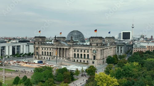 Establishing Aerial View Shot of Berlin, Germany