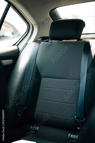 Rear passenger seats in a car