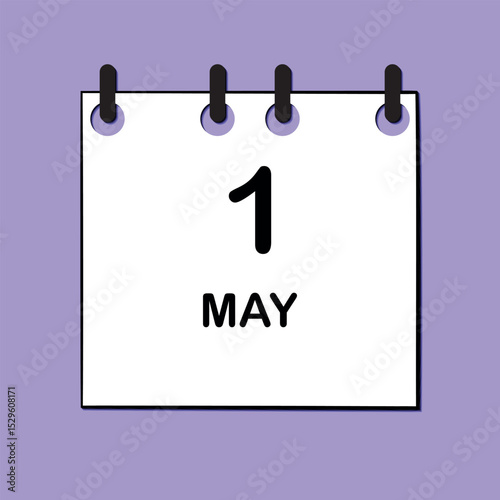 May 1. Daily Calendar icon for design. Simple design for business brochure, flyer, print media, advertisement. Easily editable.