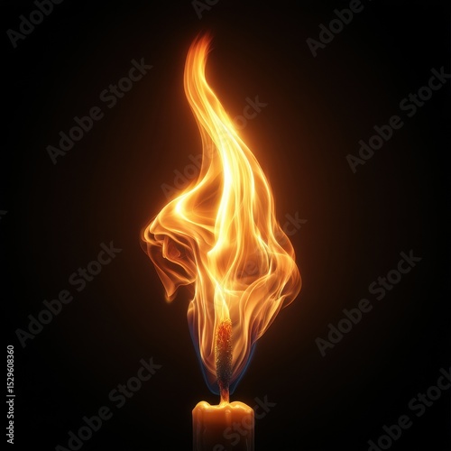A mesmerizing flame dances gracefully from a lit candle.