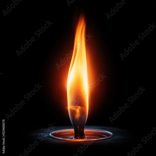 A mesmerizing flame flickers against a dark backdrop.