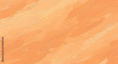 Expressive strokes of apricot paint create a dynamic, textured background with warm, inviting feel.