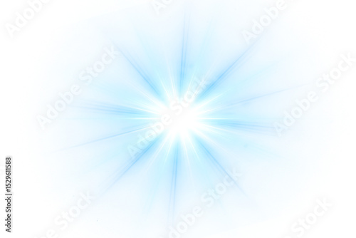 A Blue Radiant Light Bursting Forth in a Spectrum of Colors on a transparent background