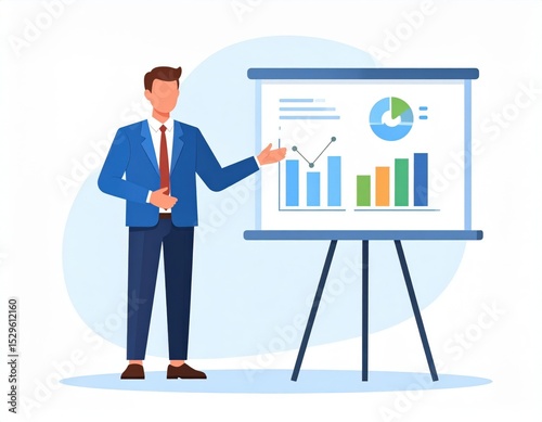 Businessman Presenting Data Graphics At A Conference