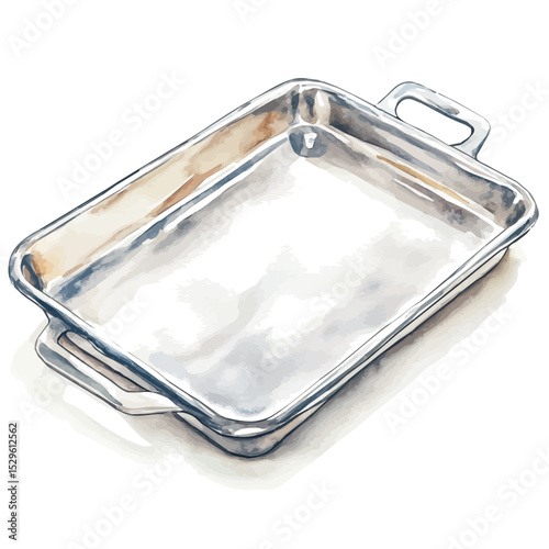 watercolor vector of Baking Sheet, high quality, isolated on a white background.