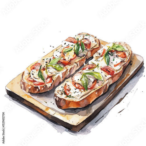 Baking Sheet, watercolor vector, high quality, isolated on a white background.