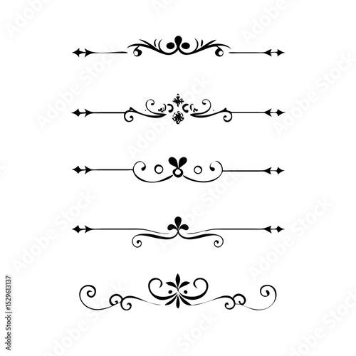 Wallpaper Mural Set of Vintage decorative lines. text dividers. Line border. Lines separators, Borders, Vintage dividers, Underline elements. Divider set vector. Vector illustration.Line dividers.  Torontodigital.ca