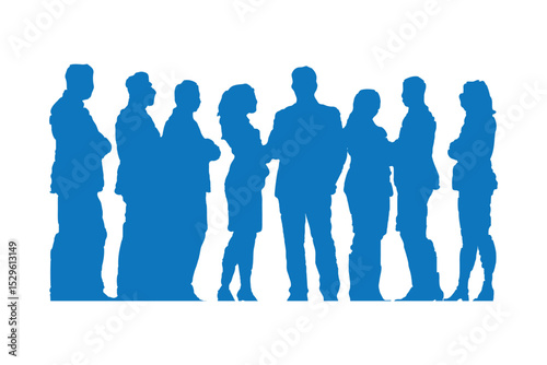business people standing in group of silhouette.
