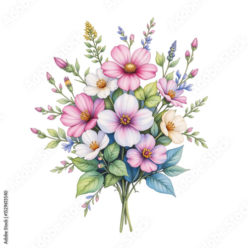 Wallpaper Mural Floral arrangement display botanical garden illustration vibrant colors close-up view natural beauty Torontodigital.ca