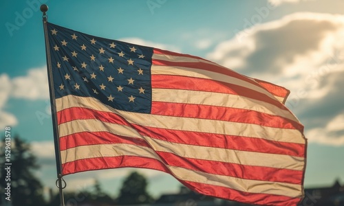 Waving flag national symbol patriotic image american flag freedom stars and stripes