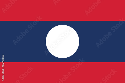 Flag of Laos. Laotian national symbol in official colors. Lao People's Democratic Republic Template icon. Vector background.