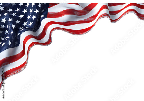 Creative American flag border element ideal for 4th of July decorations.
