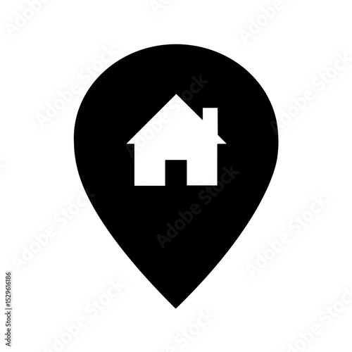 isolated house location icon vector